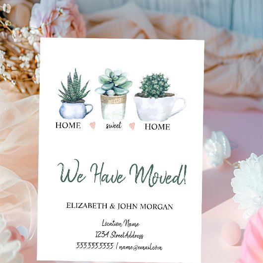 We Hebben Ons Verhuisd,Waterverf Bloemen Cactus