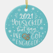 We hebben ons verloofd met de foto keramisch ornament (Voorkant)