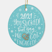 We hebben ons verloofd met de foto keramisch ornament (Links)