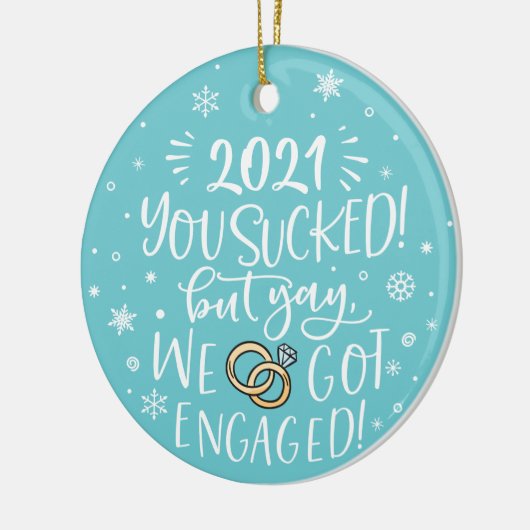 We hebben ons verloofd met de foto keramisch ornament (Links)