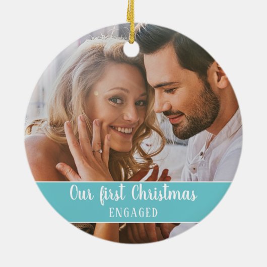 We hebben ons verloofd met de foto keramisch ornament (Achterkant)