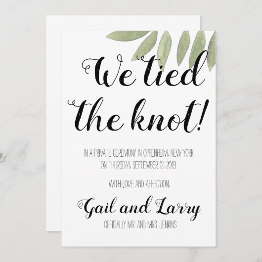 We Hebben Ons Verloven Ontsnappingsaankondiging Kaart (Voorkant / Achterkant)