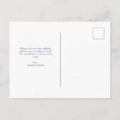 We hebben ons verplaatst | Aankondiging van blauwe Briefkaart (Achterkant)