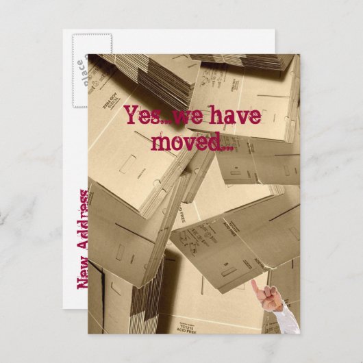 We hebben ons verplaatst aankondigingskaart (Voorkant / Achterkant)