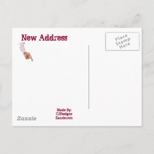 We hebben ons verplaatst aankondigingskaart (Achterkant)