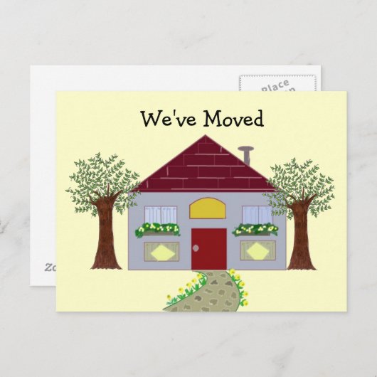 We hebben ons verplaatst aankondigingskaart (Voorkant / Achterkant)