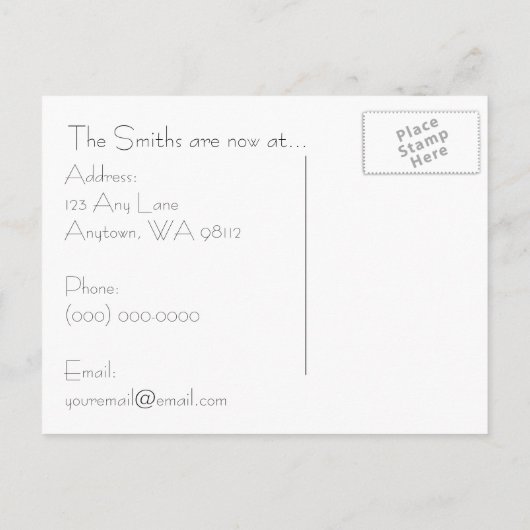 We hebben ons verplaatst aankondigingskaart (Achterkant)