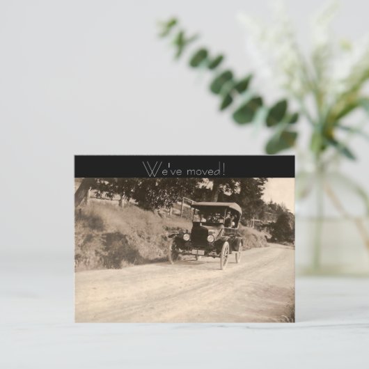 We hebben ons verplaatst aankondigingskaart (Staand voorkant)