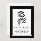 We hebben ons verplaatst | Alabama Typografie Feestdagenkaart (Voorkant / Achterkant)