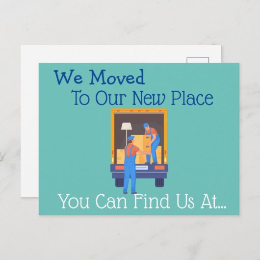 We hebben ons verplaatst briefkaart (Voorkant / Achterkant)