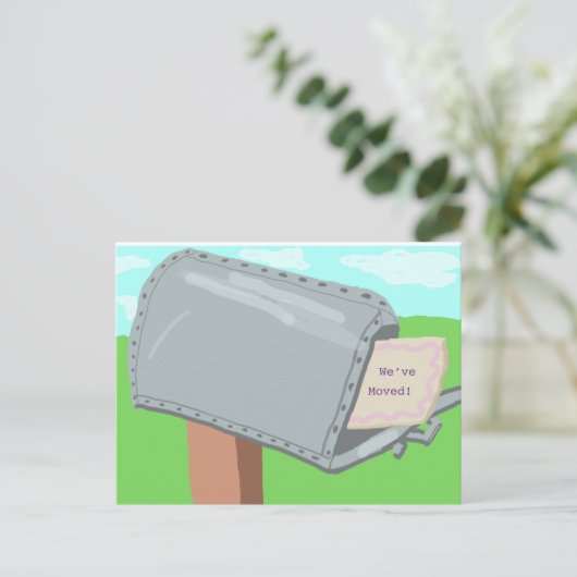 'We hebben ons verplaatst Briefkaart (Staand voorkant)