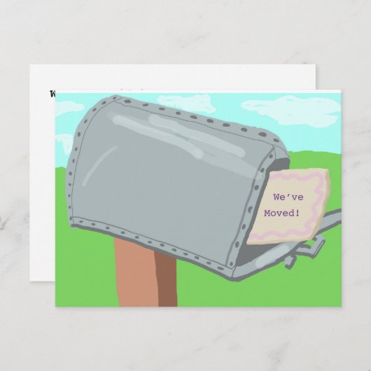 'We hebben ons verplaatst Briefkaart (Voorkant / Achterkant)