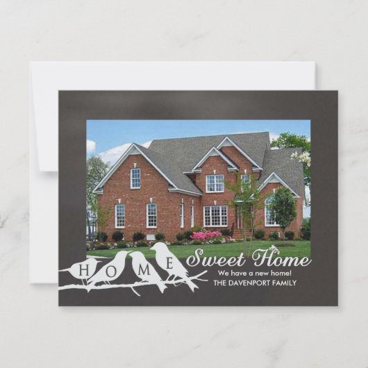 We hebben ons verplaatst - Chalkboard Home Sweet H Aankondiging (Voorkant)