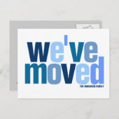 We hebben ons verplaatst (Cool Colors) Aankondigingskaart (Voorkant / Achterkant)