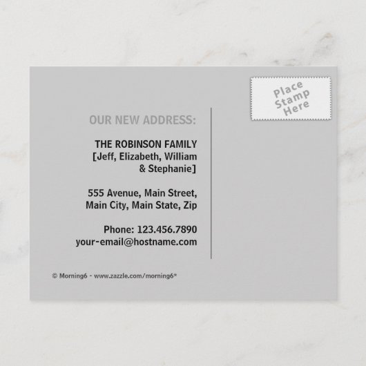 We hebben ons verplaatst (Cool Colors) Aankondigingskaart (Achterkant)