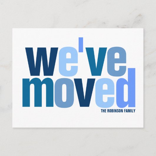 We hebben ons verplaatst (Cool Colors) Aankondigingskaart (Voorkant)