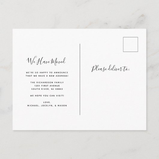 We hebben ons verplaatst | Eenvoudige aankondiging (Achterkant)