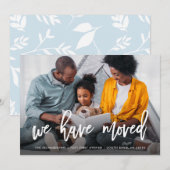 We hebben ons verplaatst | Foto en blauwe chemical Aankondiging (Voorkant / Achterkant)