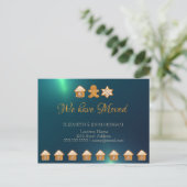 We hebben ons verplaatst, Gingerbrood House, Man,  Aankondigingskaart (Staand voorkant)