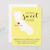 We hebben ons verplaatst | Home Sweet Home Califor Aankondigingskaart (Voorkant / Achterkant)