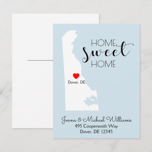 We hebben ons verplaatst | Home Sweet Home Delawar Aankondigingskaart (Voorkant / Achterkant)