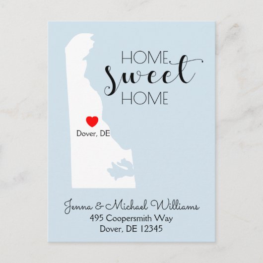 We hebben ons verplaatst | Home Sweet Home Delawar Aankondigingskaart (Voorkant)