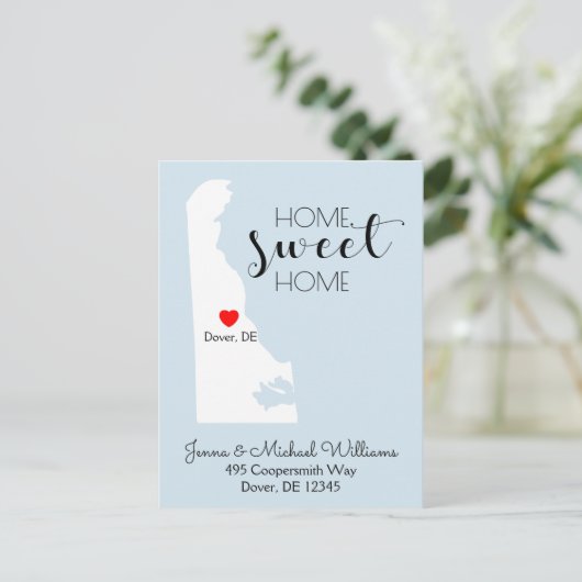 We hebben ons verplaatst | Home Sweet Home Delawar Aankondigingskaart (Staand voorkant)