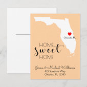 We hebben ons verplaatst | Home Sweet Home Florida Aankondigingskaart (Voorkant / Achterkant)