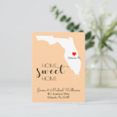 We hebben ons verplaatst | Home Sweet Home Florida Aankondigingskaart (Staand voorkant)