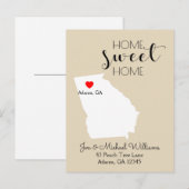 We hebben ons verplaatst | Home Sweet Home Georgia Aankondigingskaart (Voorkant / Achterkant)