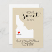 We hebben ons verplaatst | Home Sweet Home Idaho Aankondigingskaart (Voorkant / Achterkant)