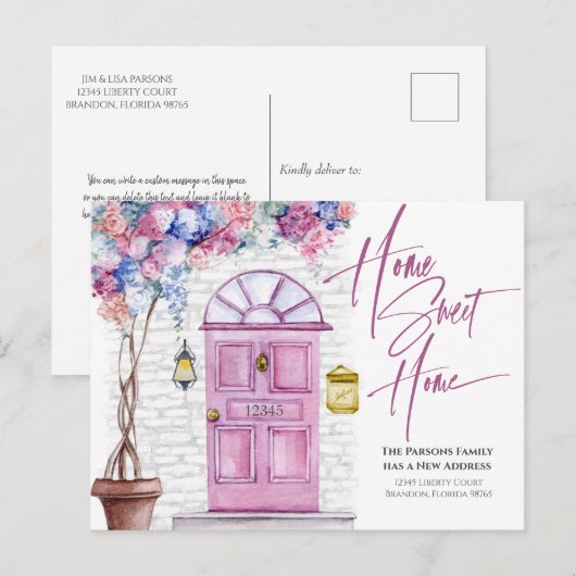 We hebben ons verplaatst - Home Sweet Home - Water Briefkaart (Voorkant / Achterkant)