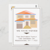 We hebben ons verplaatst ・  huis ・ Art Deco Layout Briefkaart (Voorkant / Achterkant)