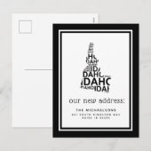 We hebben ons verplaatst | Idaho Typografie Feestdagenkaart (Voorkant / Achterkant)