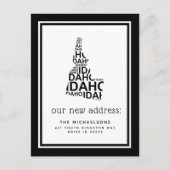 We hebben ons verplaatst | Idaho Typografie Feestdagenkaart (Voorkant)
