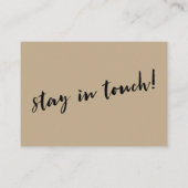 "We hebben ons verplaatst" Kaart op Warm Sand w/ S Visitekaartje (Achterkant)