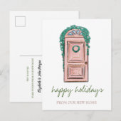 We hebben ons verplaatst, kerstdeur. aankondigingskaart (Voorkant / Achterkant)
