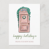 We hebben ons verplaatst, kerstdeur. aankondigingskaart (Voorkant)
