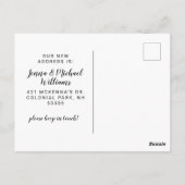 We hebben ons verplaatst | Kute Hand Drawn Home Briefkaart (Achterkant)