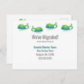 We hebben ons verplaatst | Kute Whale Change of Ad Aankondigingskaart (Voorkant / Achterkant)