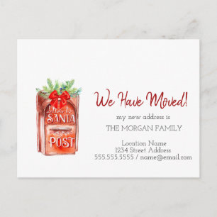 We hebben ons verplaatst, mailbox Letter naar Sant Aankondigingskaart