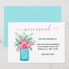 We hebben ons verplaatst | Mason Jar Floral Moving Aankondiging