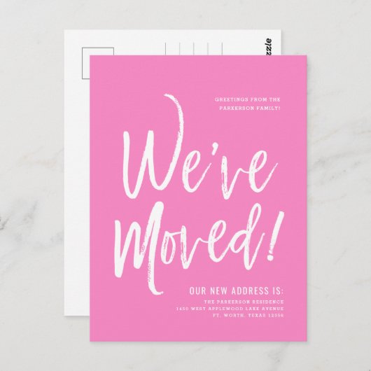 We hebben ons verplaatst | Minimale Briefkaart van (Voorkant / Achterkant)