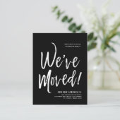 We hebben ons verplaatst | Minimale Briefkaart voo (Staand voorkant)