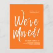 We hebben ons verplaatst | Minimale pompoen Oranje Briefkaart (Voorkant)
