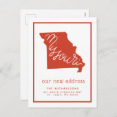 We hebben ons verplaatst | Missouri Typografie Feestdagenkaart (Voorkant / Achterkant)