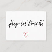 "We hebben ons verplaatst" Modern Handschrift, Red Visitekaartje (Achterkant)