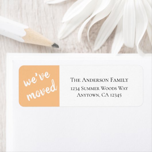 We hebben ons verplaatst | Moderne koraaladreslabe Etiket (Insitu)