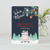 We hebben ons verplaatst naar het nieuwe adres voo feestdagenkaart (Staand voorkant)