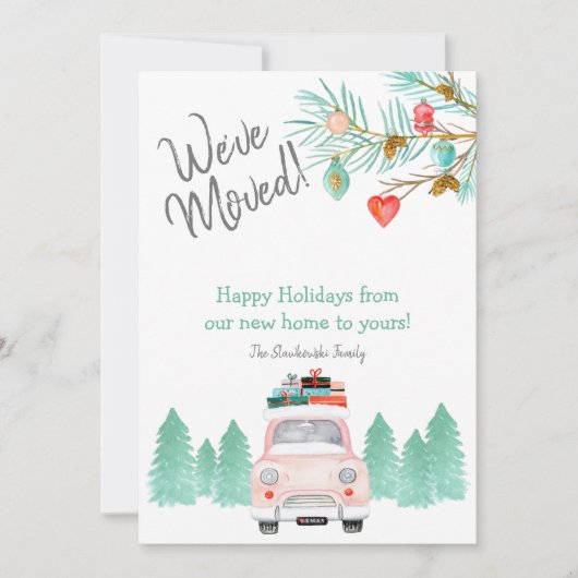 We hebben ons verplaatst naar Kerstmis Nieuw Adres Feestdagenkaart (Voorkant)